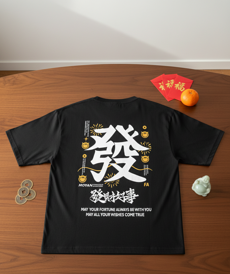 Good Luck Fusion Unisex Oversized Printed Tee