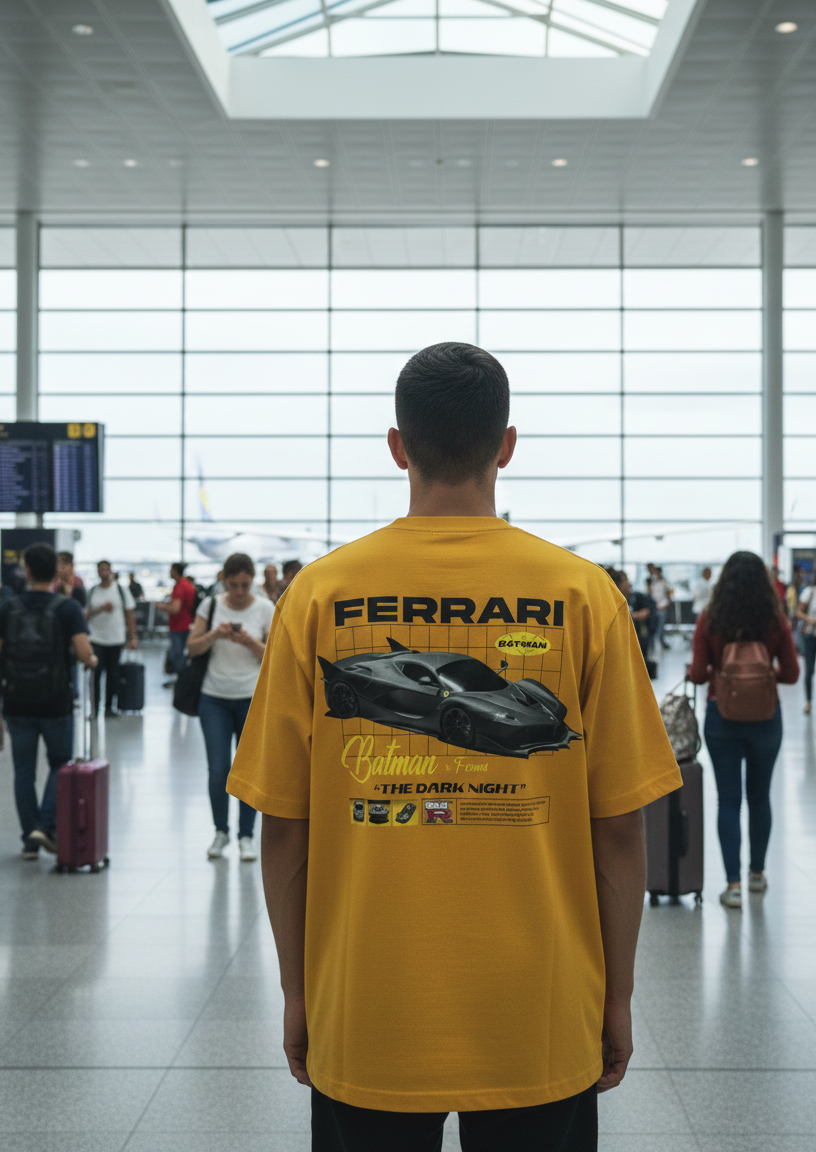 Batman X Ferrai - The Dark Night Unisex Oversized Classic Tee
