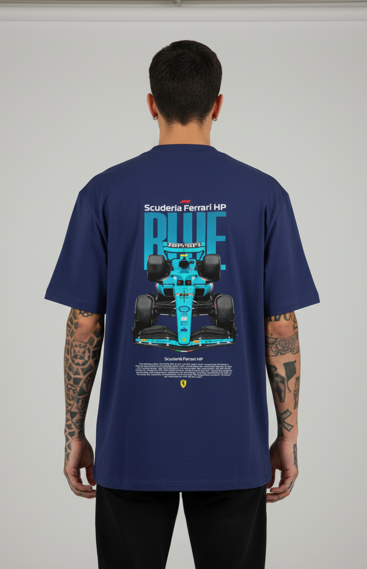 Scuderia Ferrari HP Blue Unisex Oversized Tee