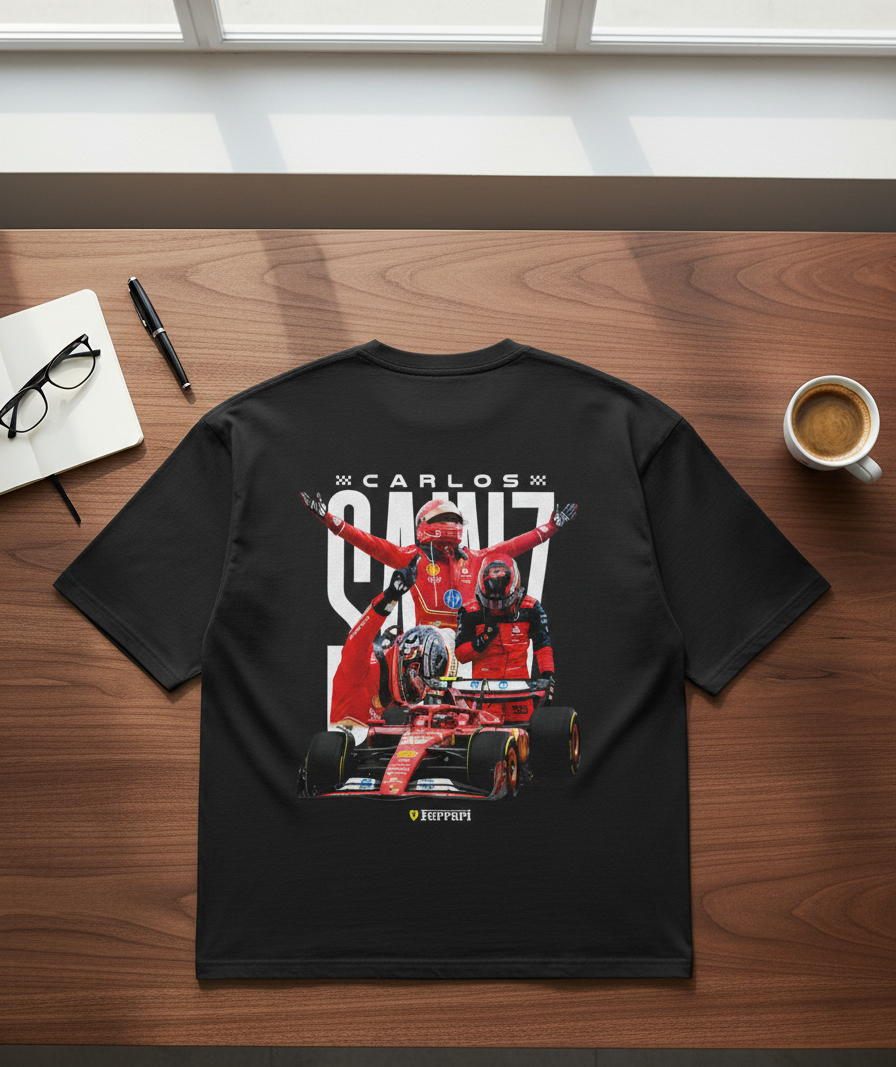 Carlos Sainz Victory Unisex Oversized Tee - Black