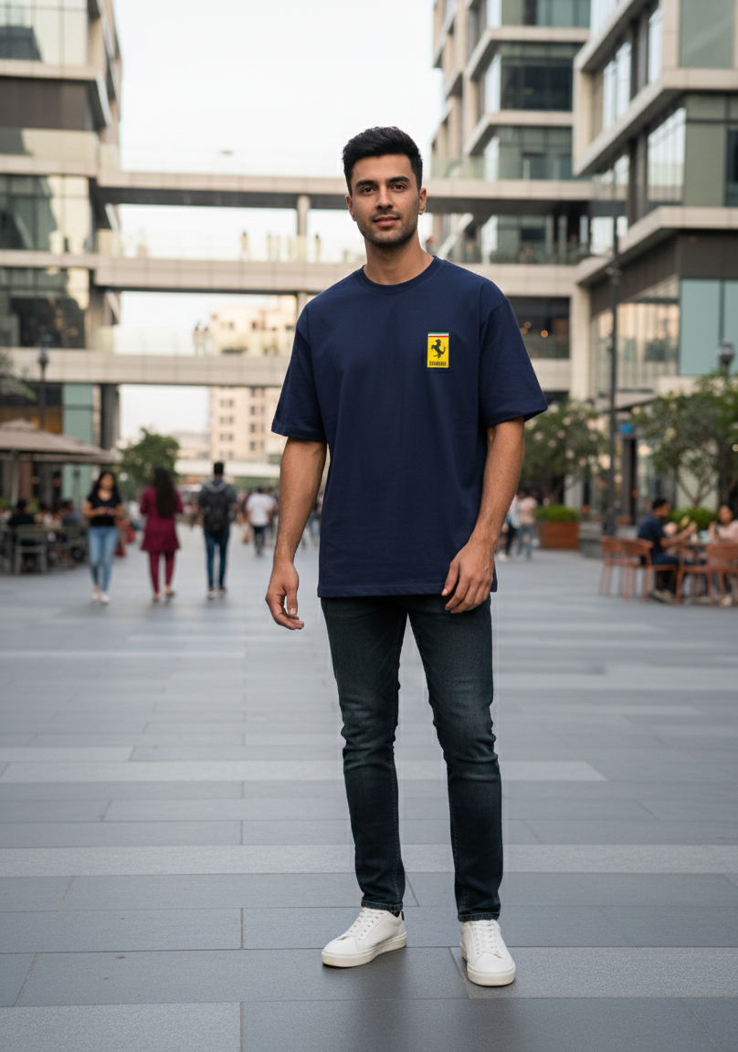 Scuderia Ferrari HP Blue Unisex Oversized Tee