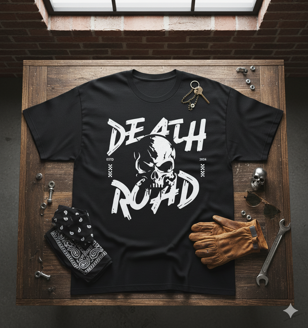Death Road Rider Unisex Oversized Tee