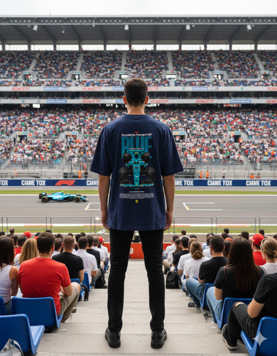 Scuderia Ferrari HP Blue Unisex Oversized Tee