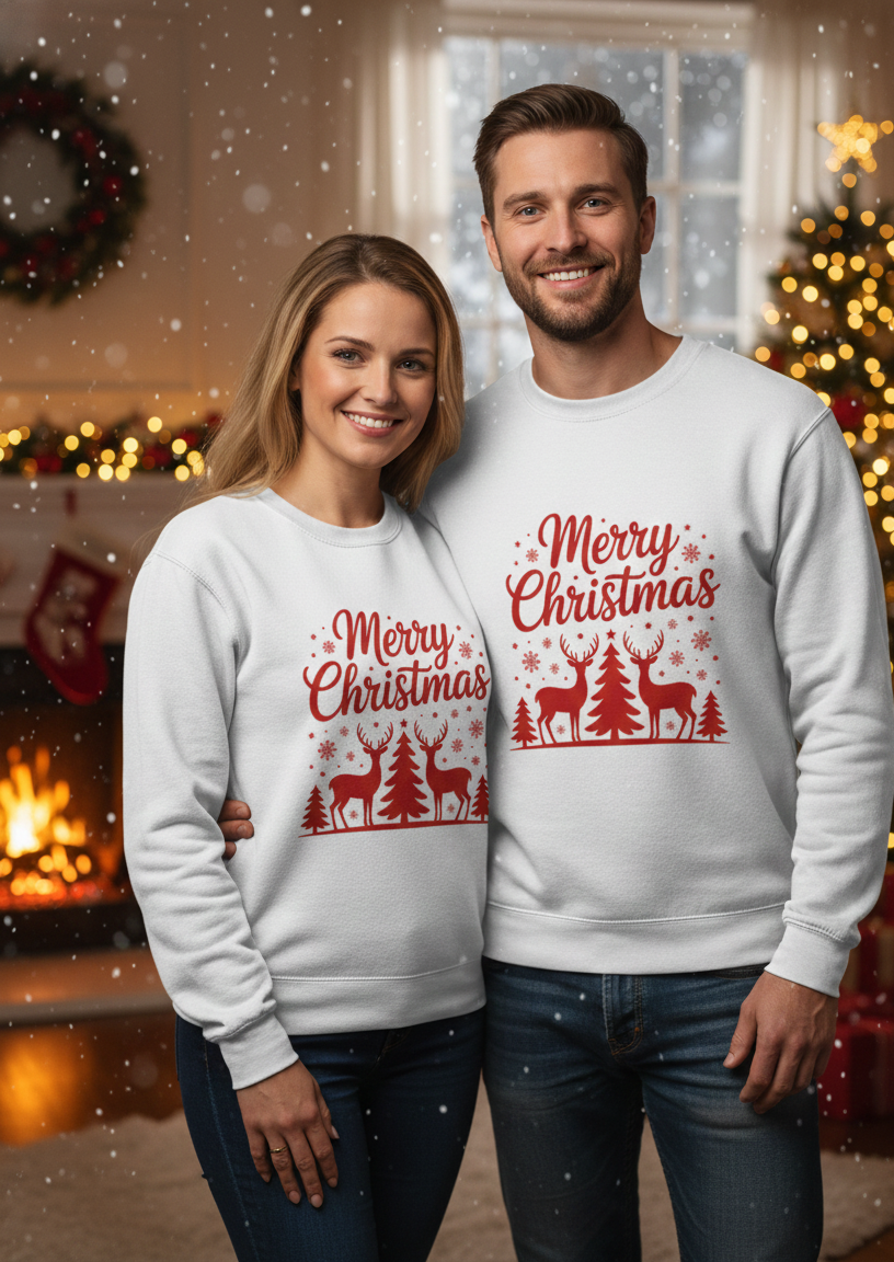 Reindeer Wonderland Christmas Unisex Sweatshirt