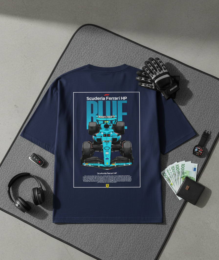 Scuderia Ferrari HP Blue Unisex Oversized Tee