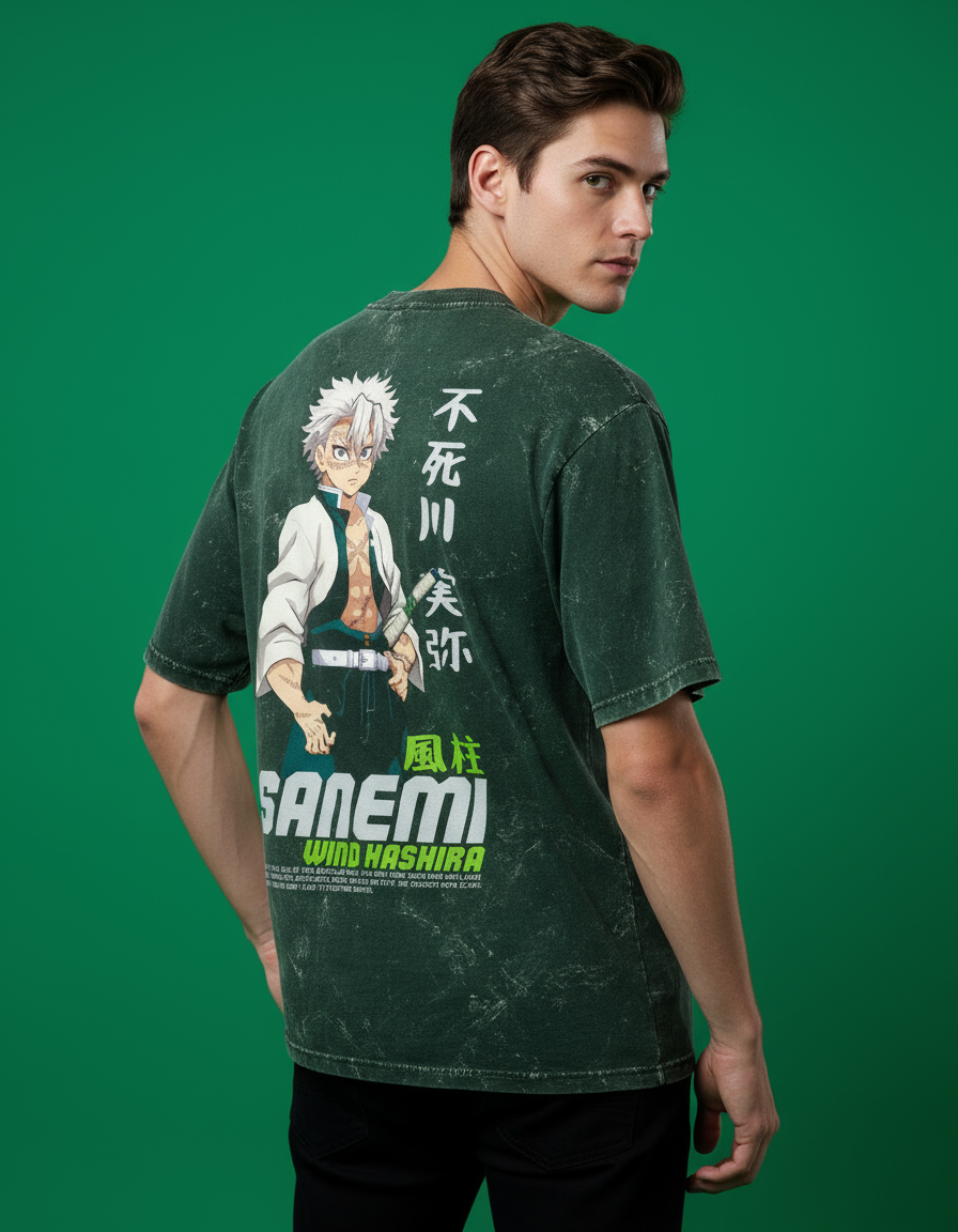 Sanemi Unisex Acid Washed Oversized Tee