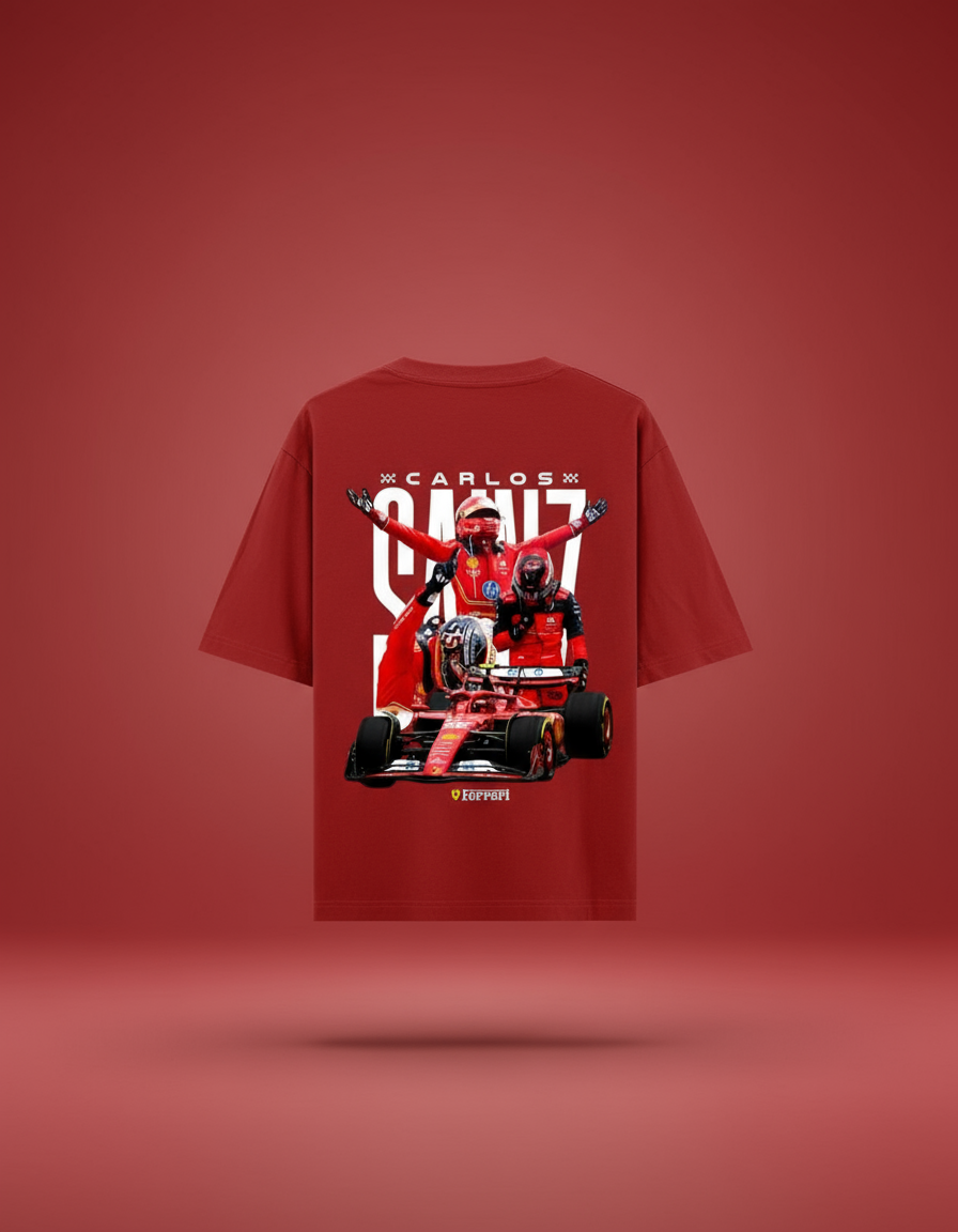 Carlos Sainz Victory Unisex Oversized Tee - Red