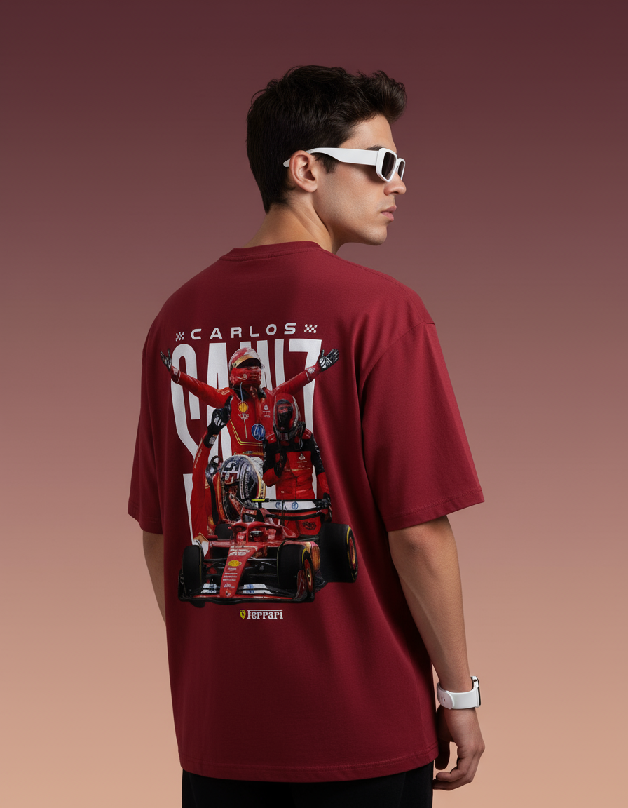 Carlos Sainz Victory Unisex Oversized Tee - Red