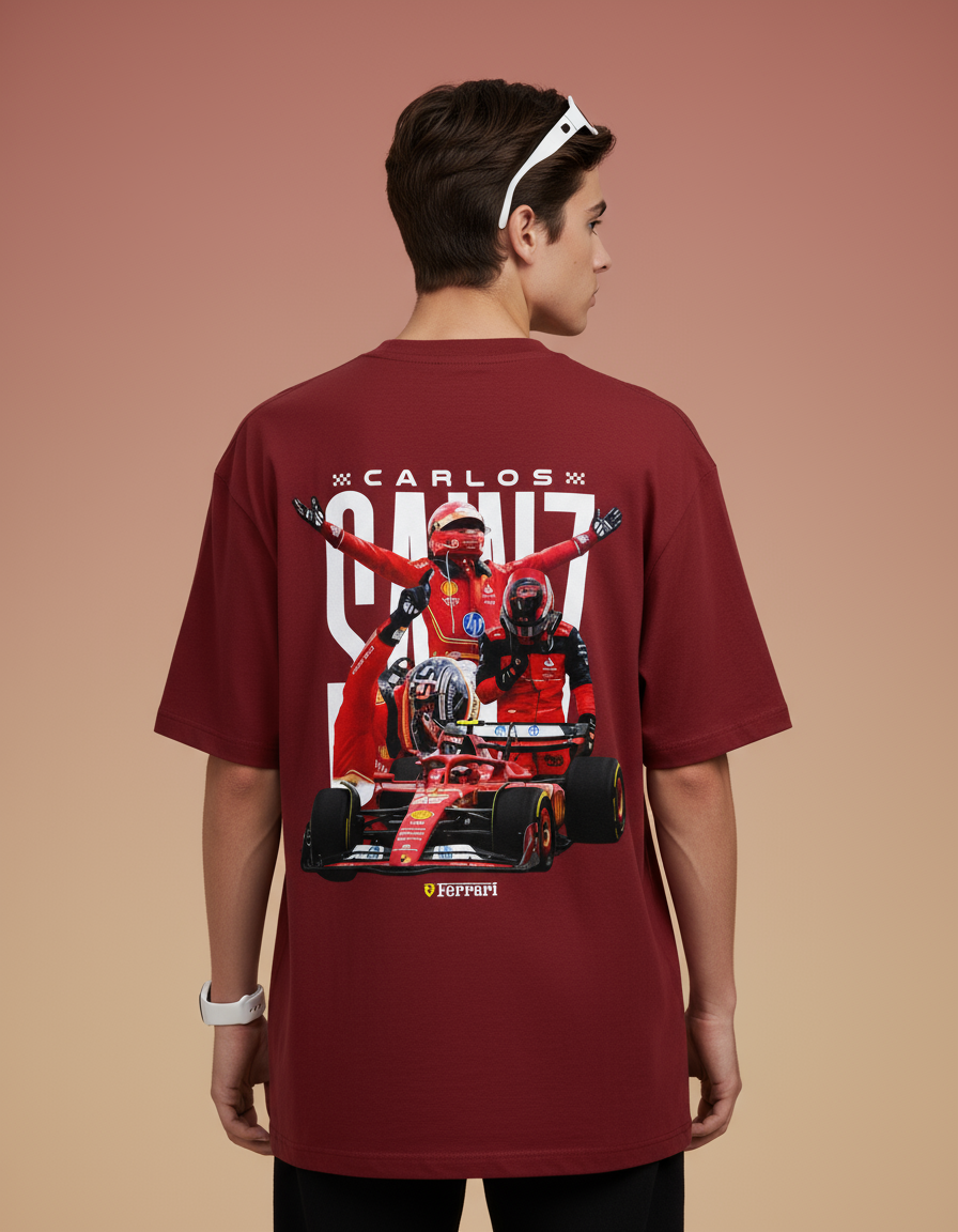 Carlos Sainz Victory Unisex Oversized Tee - Red