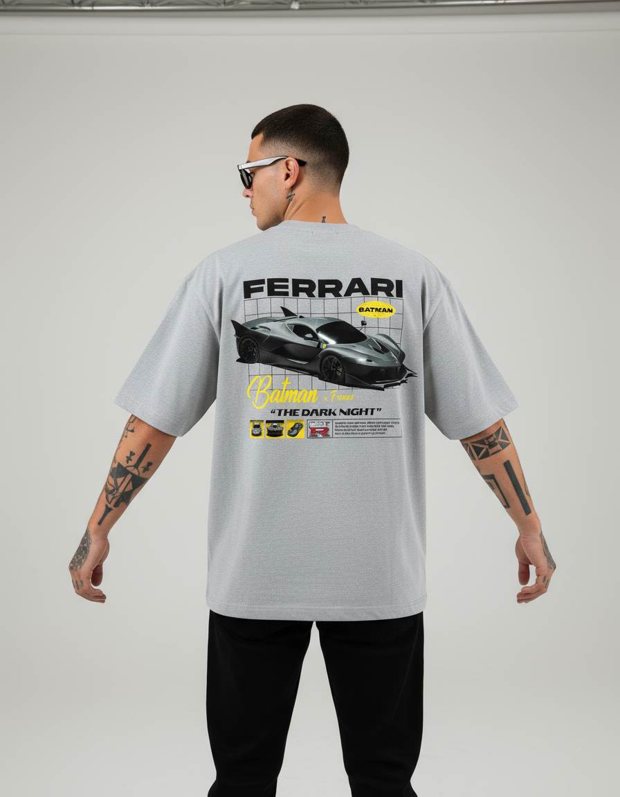 Batman X Ferrai - The Dark Night Unisex Oversized Classic Tee