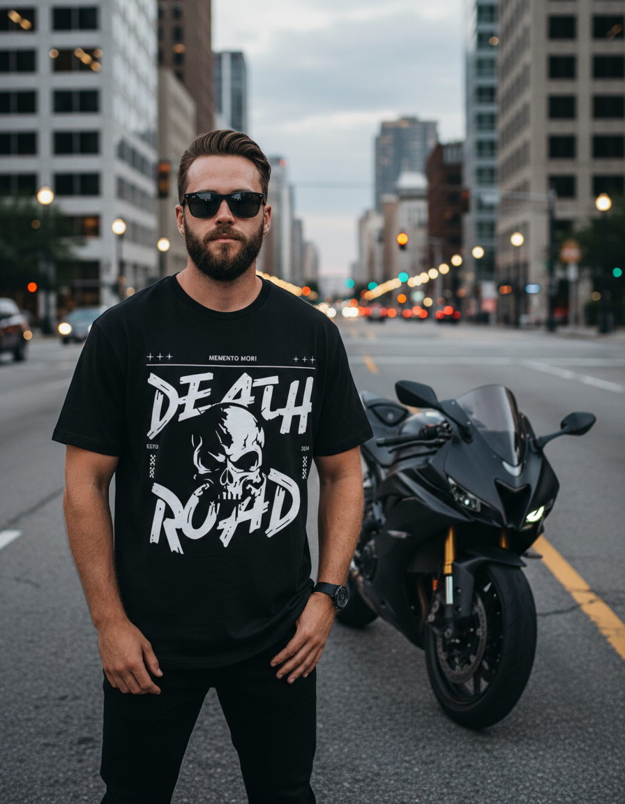 Death Road Rider Unisex Oversized Tee