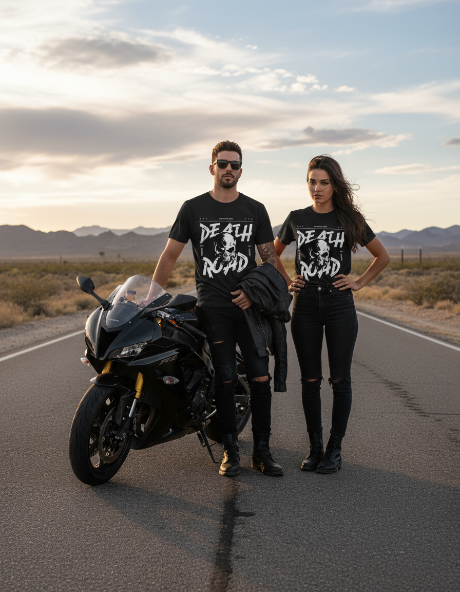 Death Road Rider Unisex Oversized Tee