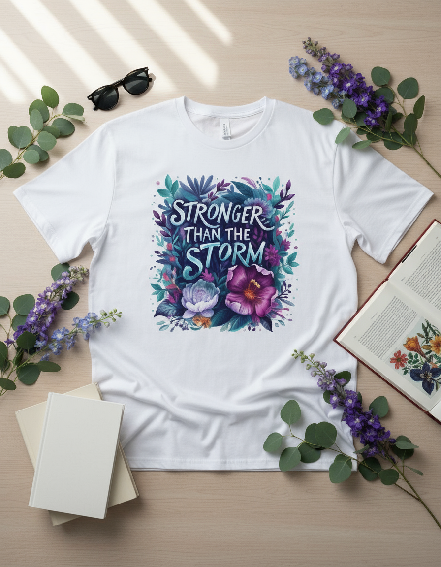 Stronger Than The Storm Floral Unisex Oversized Tee