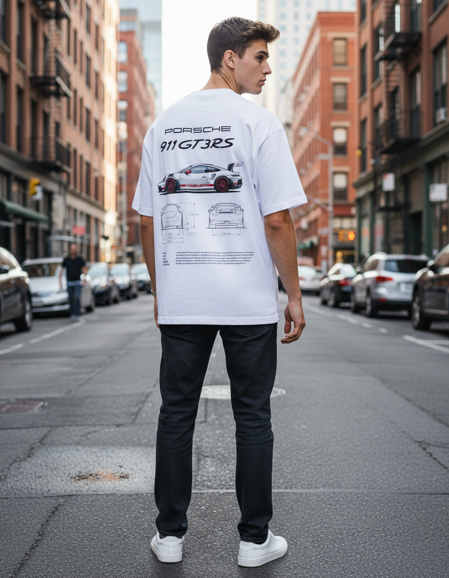 Porsche 911GT3 RS Unisex Oversized Tee